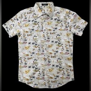 iClosam Hawaiian Print Aloha Shirt